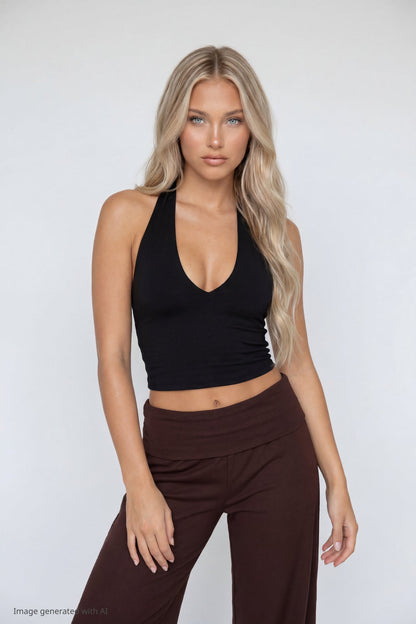 Soft V-Neck Halter Top