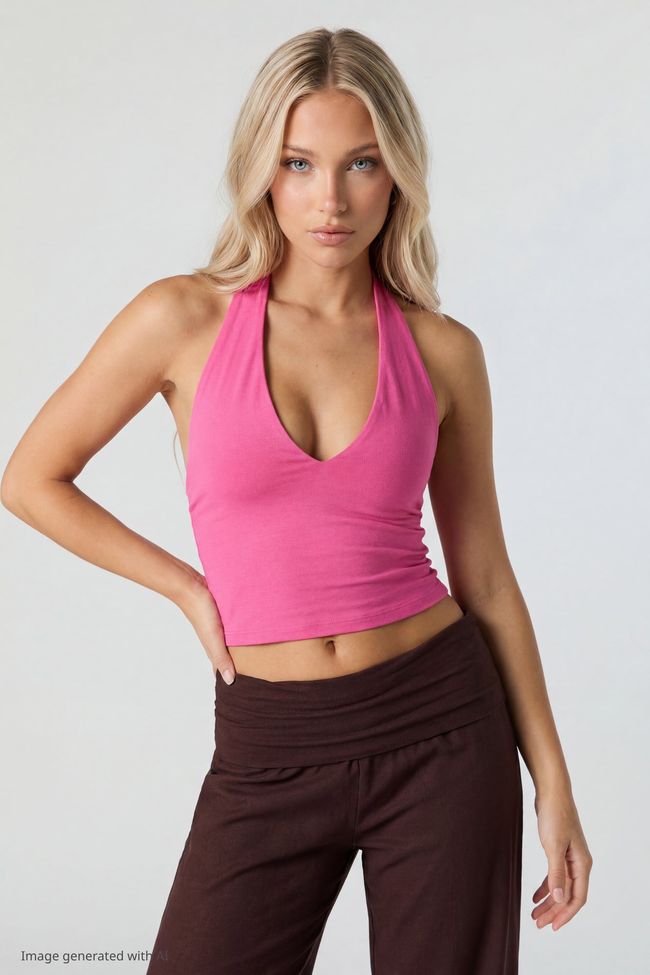 Soft V-Neck Halter Top