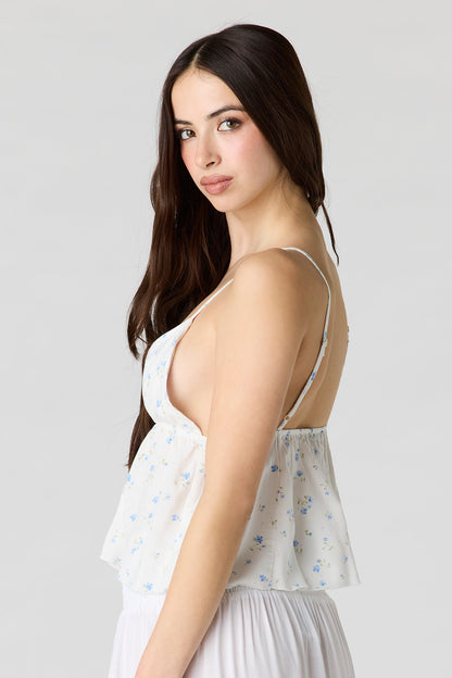 Printed Baby Doll Top