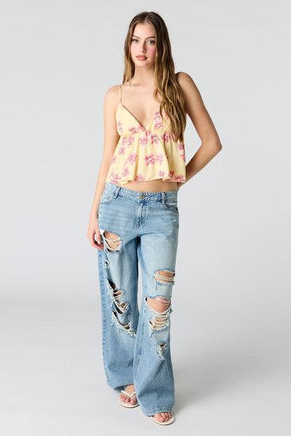 Printed Babydoll Top