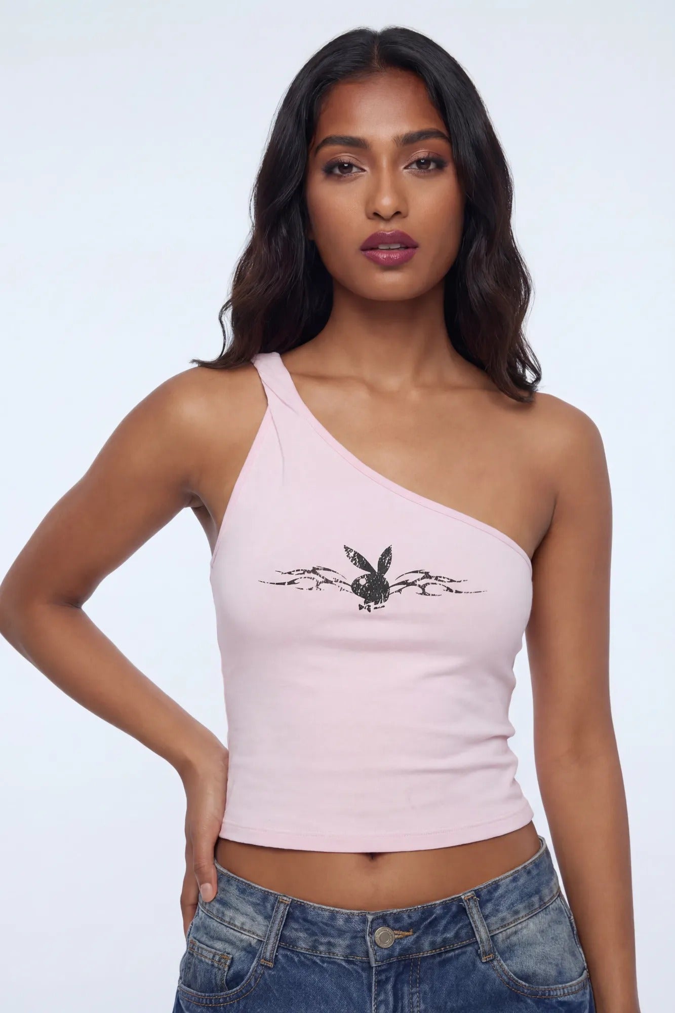 Playboy Contour One Shoulder Top
