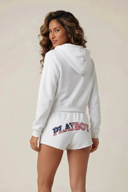 Playboy USA Graphic Fleece Zip-Up Hoodie