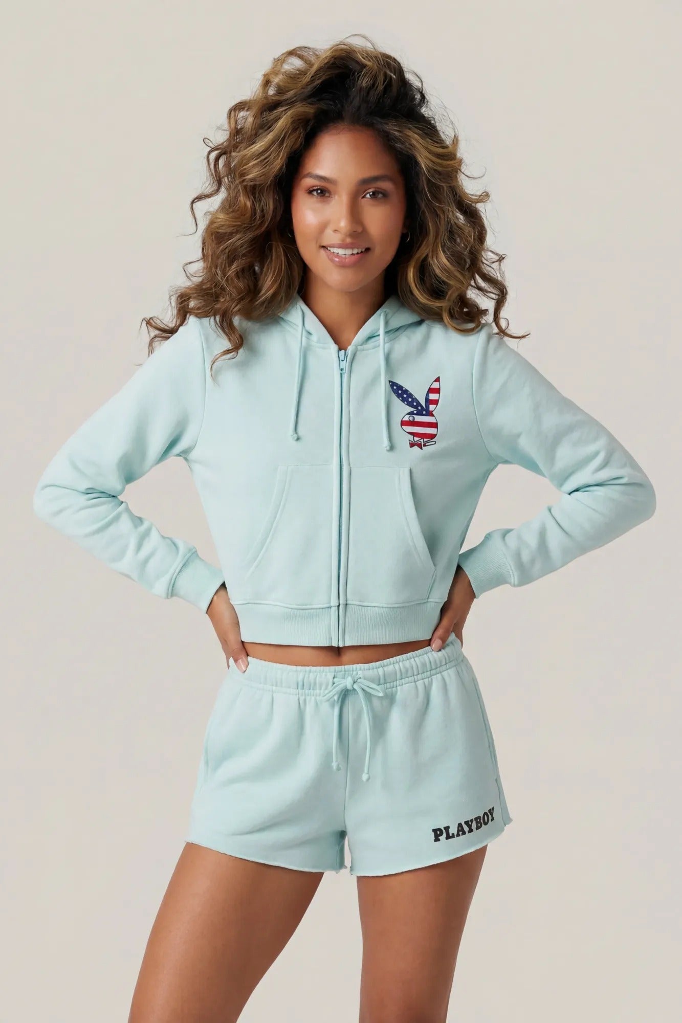 Playboy USA Graphic Fleece Zip-Up Hoodie