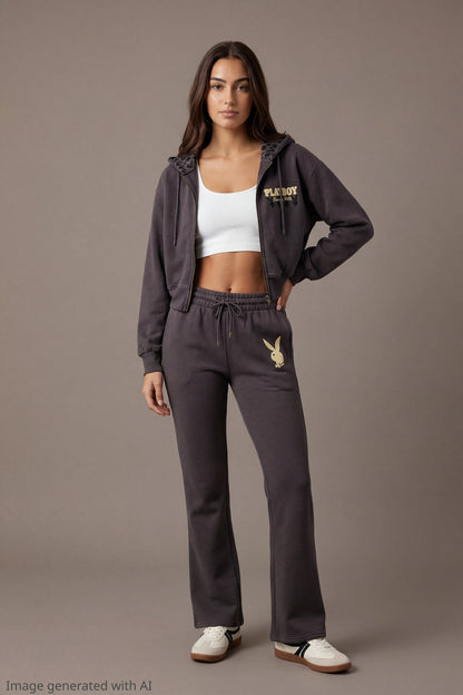 Playboy Fleece Graphic Flare Pant