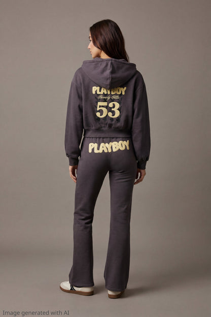 Playboy Fleece Graphic Flare Pant