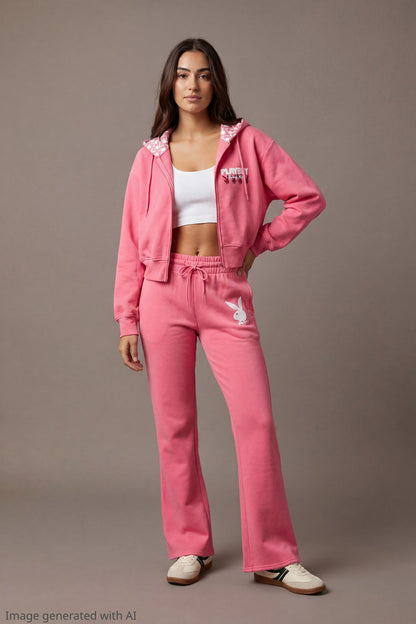 Playboy Fleece Graphic Flare Pant