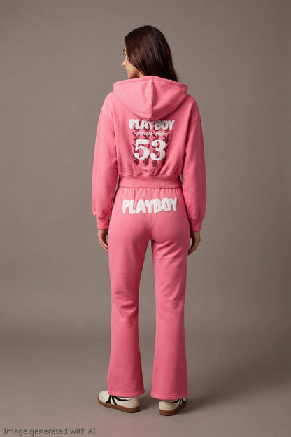 Playboy Fleece Graphic Flare Pant