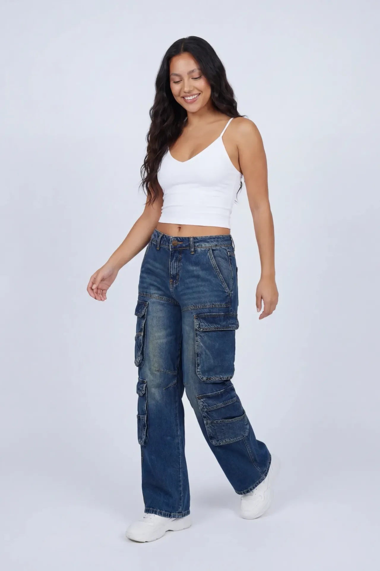 Low Rise Wide Leg Cargo Jean