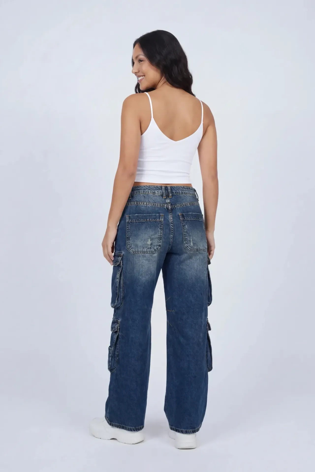 Low Rise Wide Leg Cargo Jean