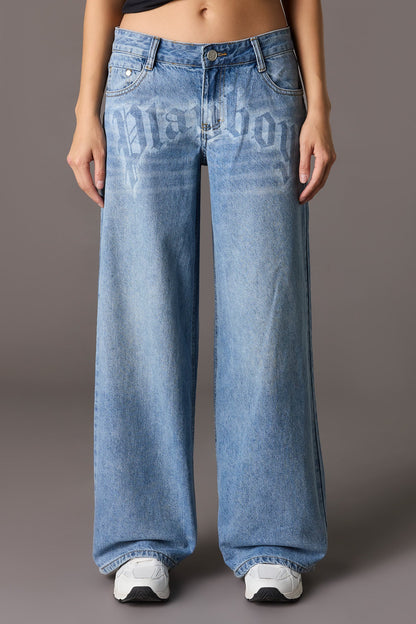 Playboy Washed Low Rise Super Baggy Jean