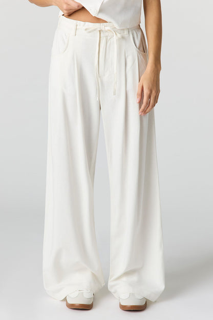 Linen-Blend Drawstring Trouser