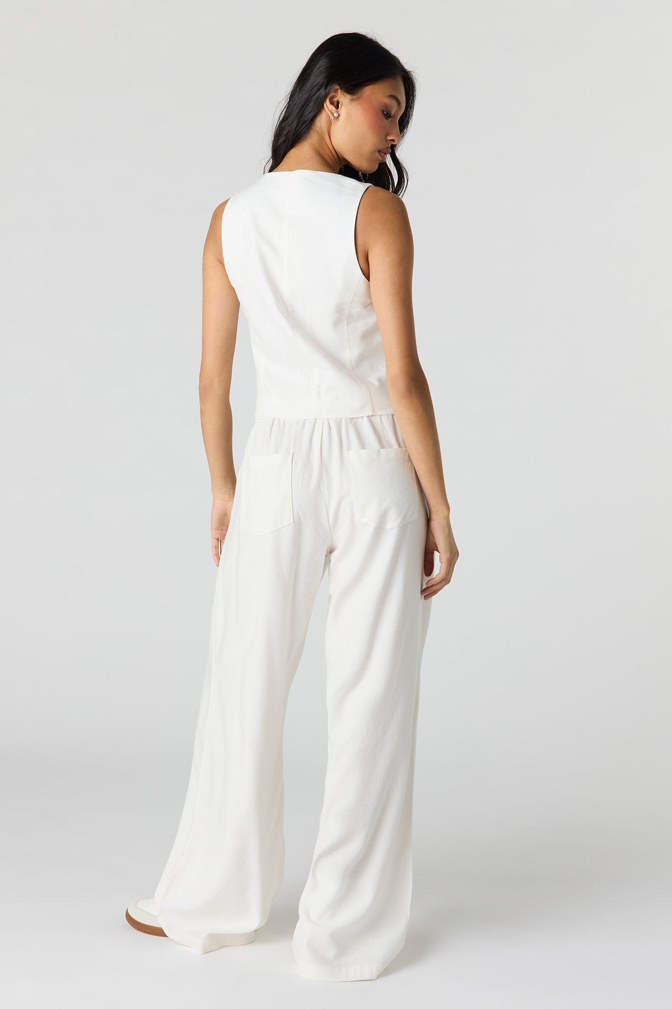 Linen-Blend Drawstring Trouser