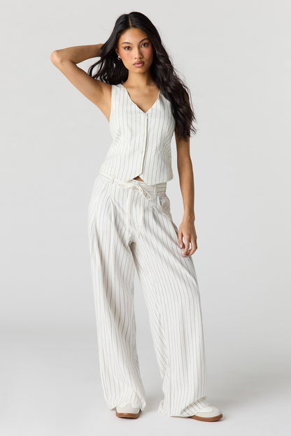 Linen-Blend Drawstring Trouser