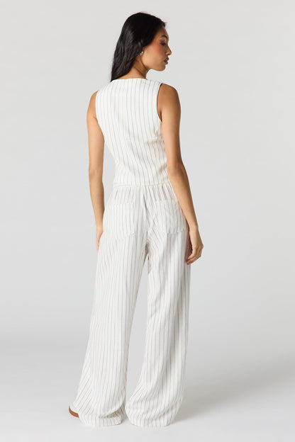 Linen-Blend Drawstring Trouser