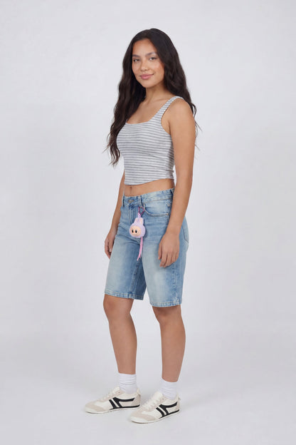 Brooklyn Low Rise Light Jort 11" with LaBeBe Keychain