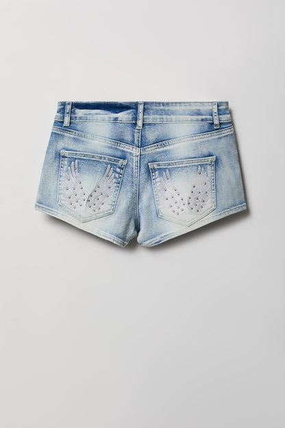 South Beach Low Rise Rhinestone Denim Short
