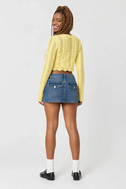 Denim Micro Mini Skirt