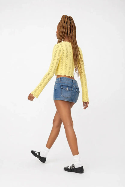Denim Micro Mini Skirt