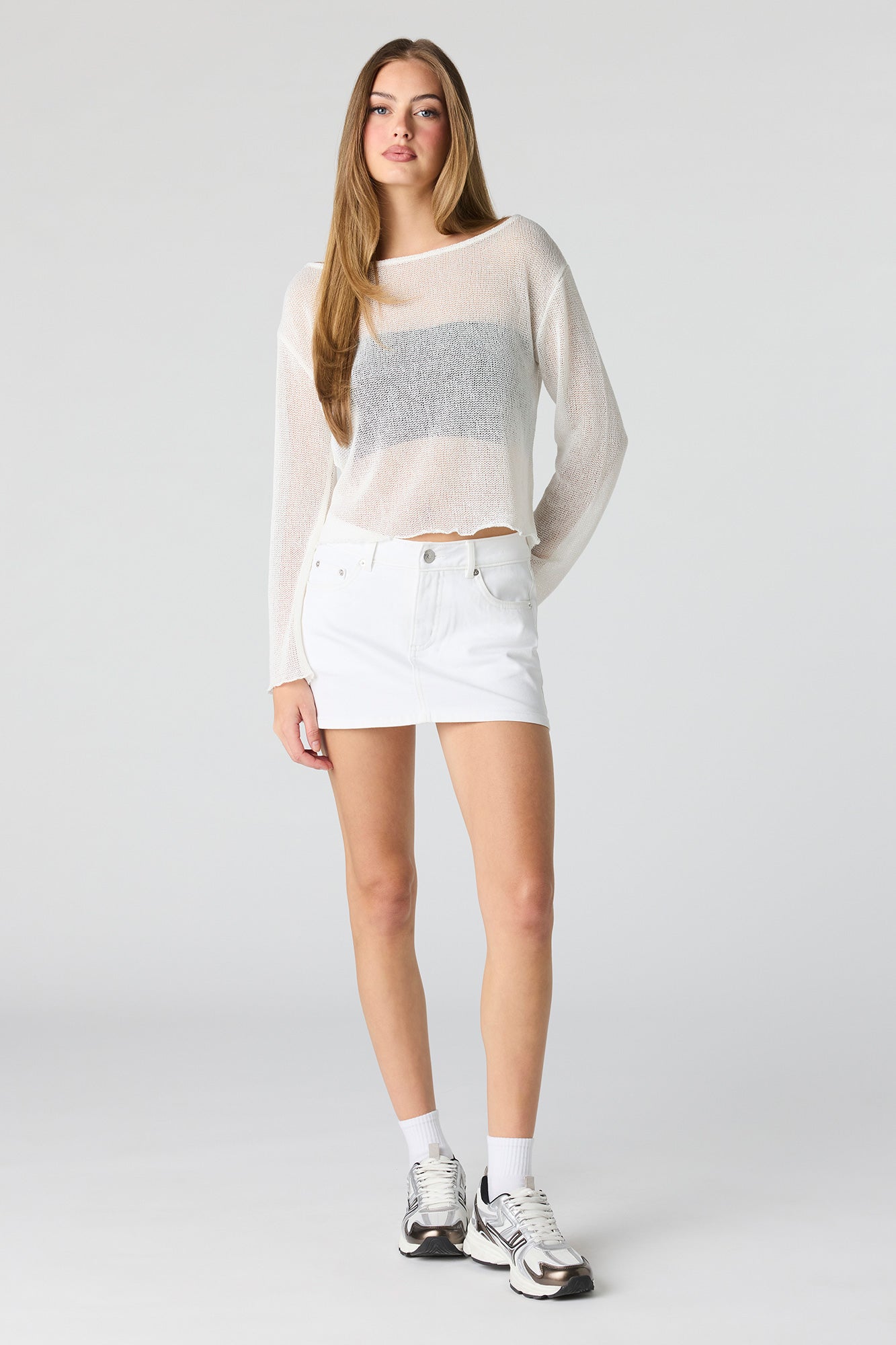Denim Low Rise Micro Mini Skort