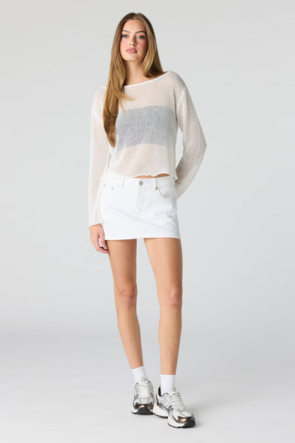Denim Low Rise Micro Mini Skort