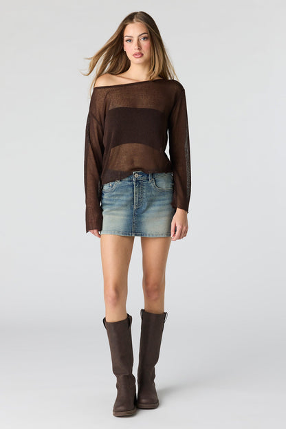 Denim Low Rise Micro Mini Skort