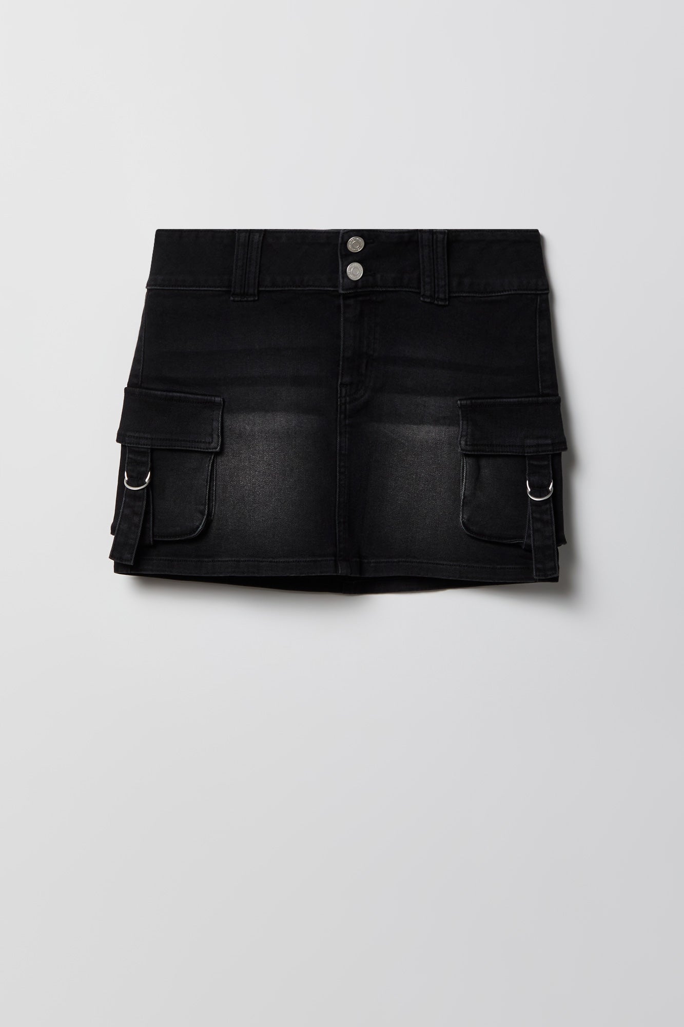 Denim Cargo Mini Skirt