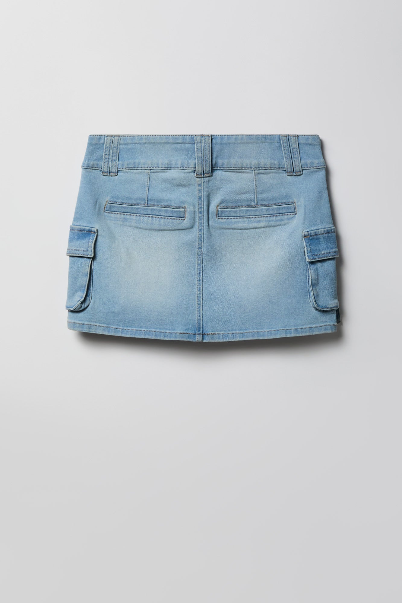 Denim Cargo Mini Skirt
