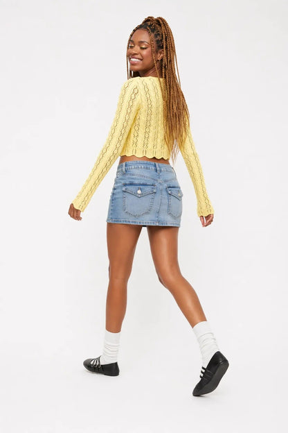 Denim Micro Mini Skirt