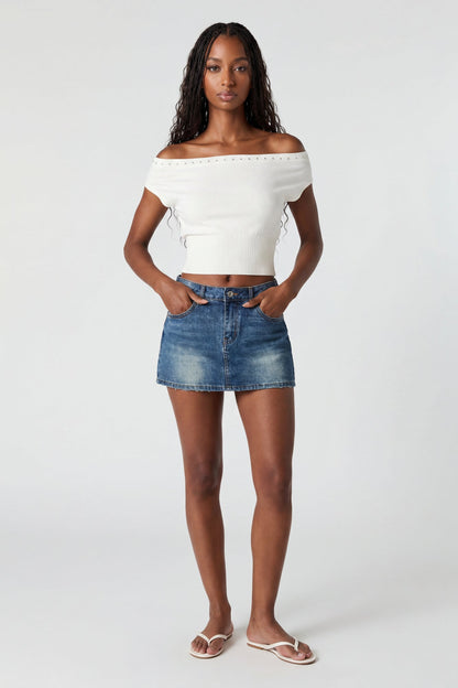 Denim Mini Skort