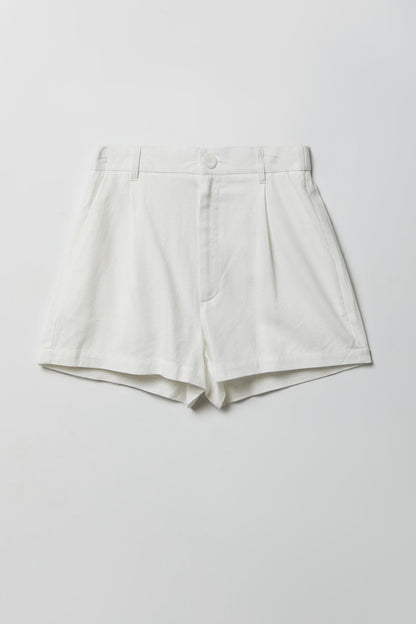 Linen-Blend Tailored Short