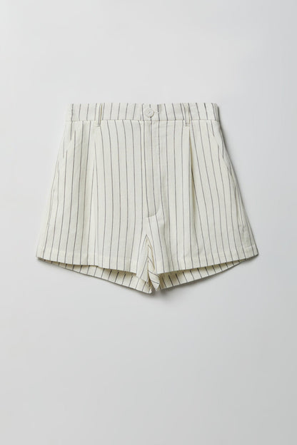 Linen-Blend Tailored Short