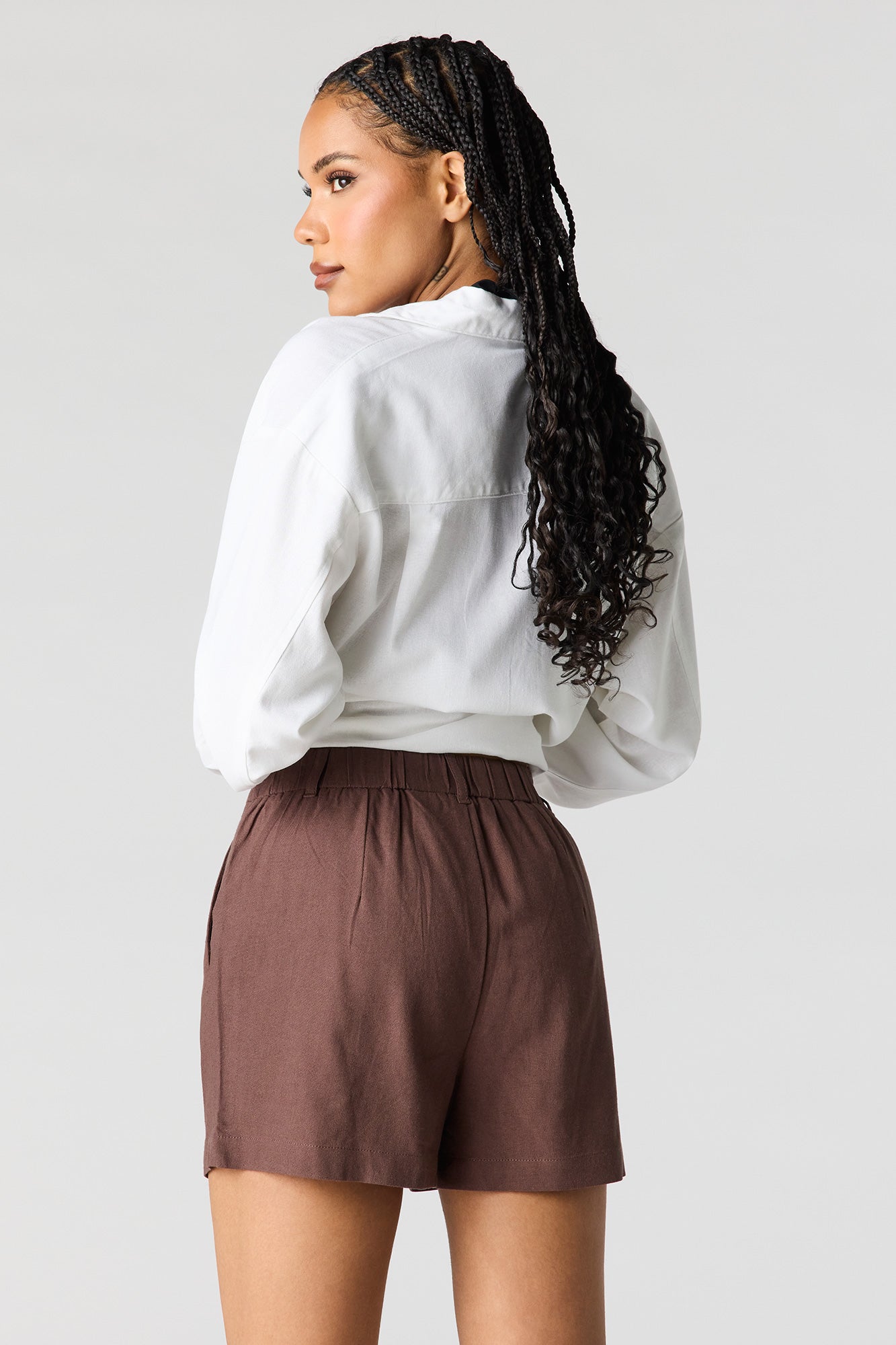 Linen-Blend Tailored Short