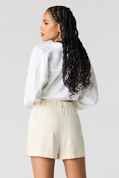 Linen-Blend Tailored Short