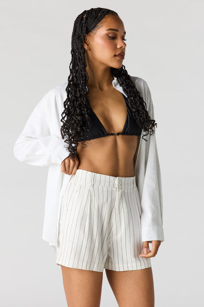 Linen-Blend Tailored Short