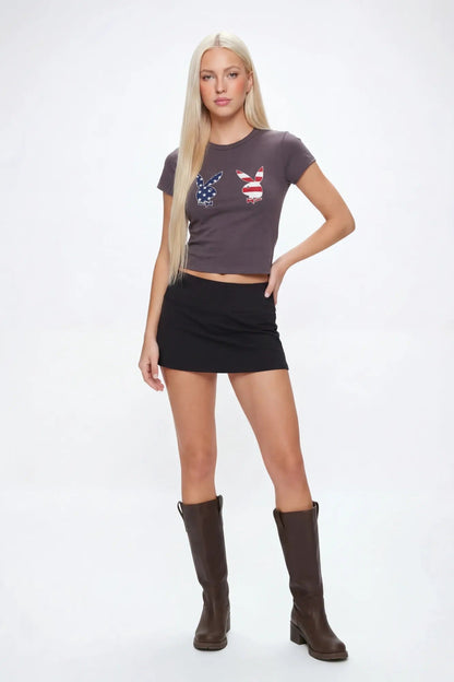 Playboy USA Graphic Fitted T-Shirt