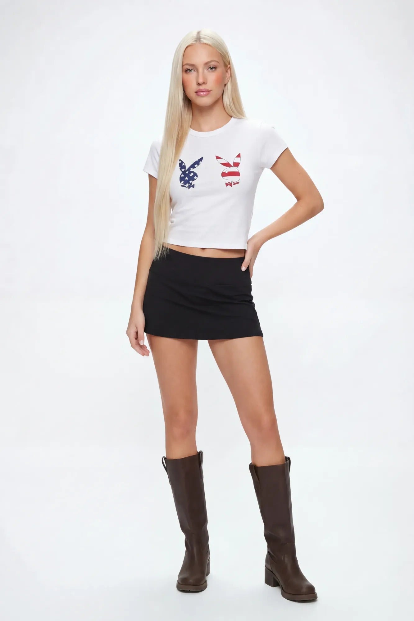 Playboy USA Graphic Fitted T-Shirt