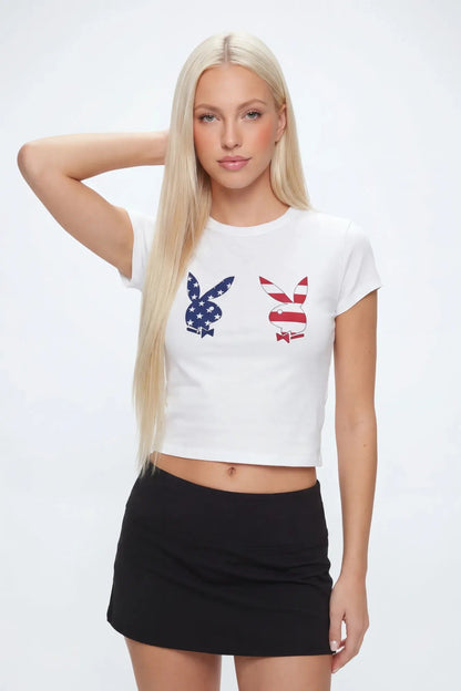 Playboy USA Graphic Fitted T-Shirt