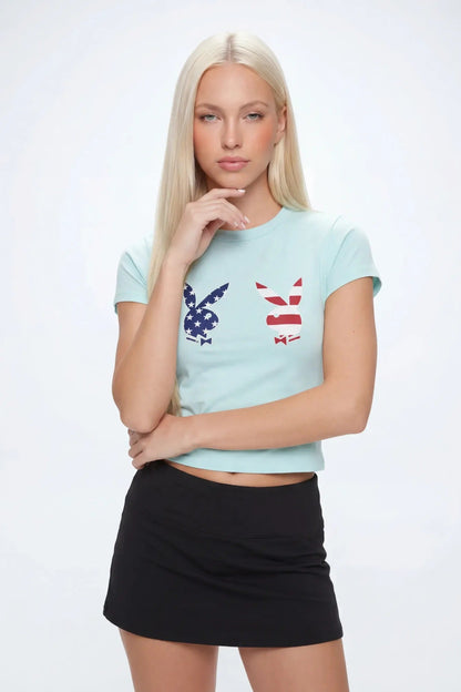 Playboy USA Graphic Fitted T-Shirt