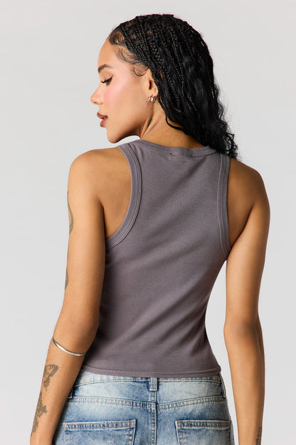 Rhinestone Ribbed Tank