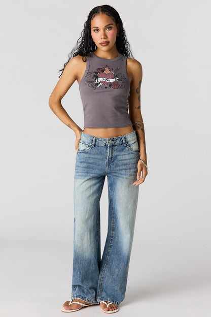 Rhinestone Ribbed Tank