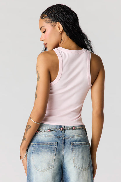 Rhinestone Ribbed Tank