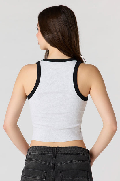 High Neck Graphic Tank