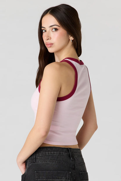 High Neck Graphic Tank