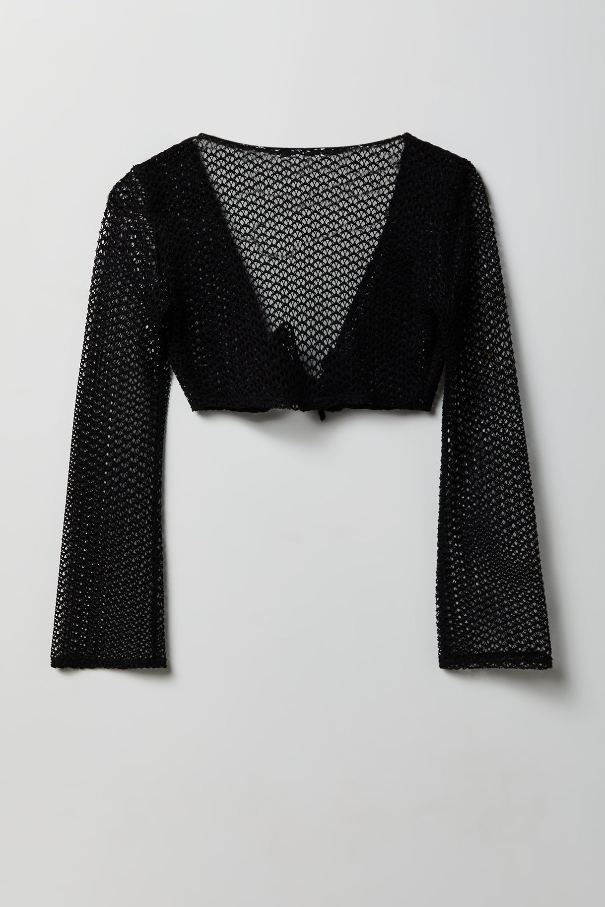 Crochet Tie Front Top Cover-Up