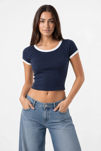 Ribbed Ringer Tee