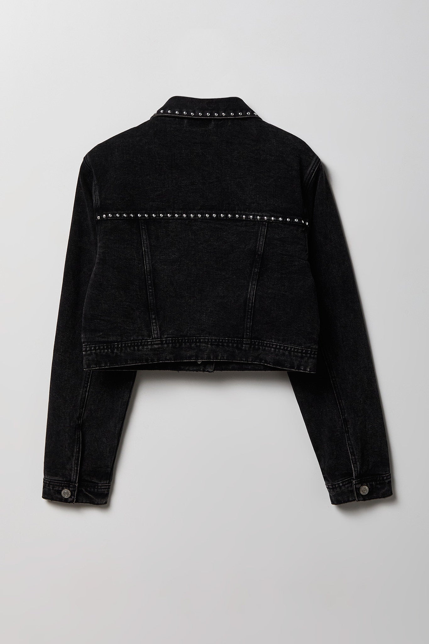 Studded Cropped Denim Jacket