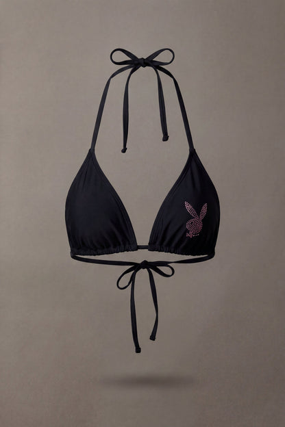 Playboy Rhinestone Triangle Bikini Top