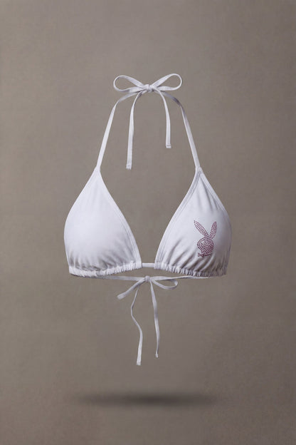 Playboy Rhinestone Triangle Bikini Top