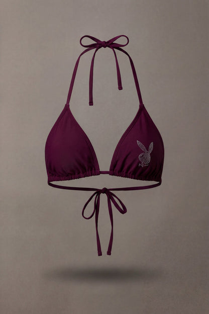 Playboy Rhinestone Triangle Bikini Top