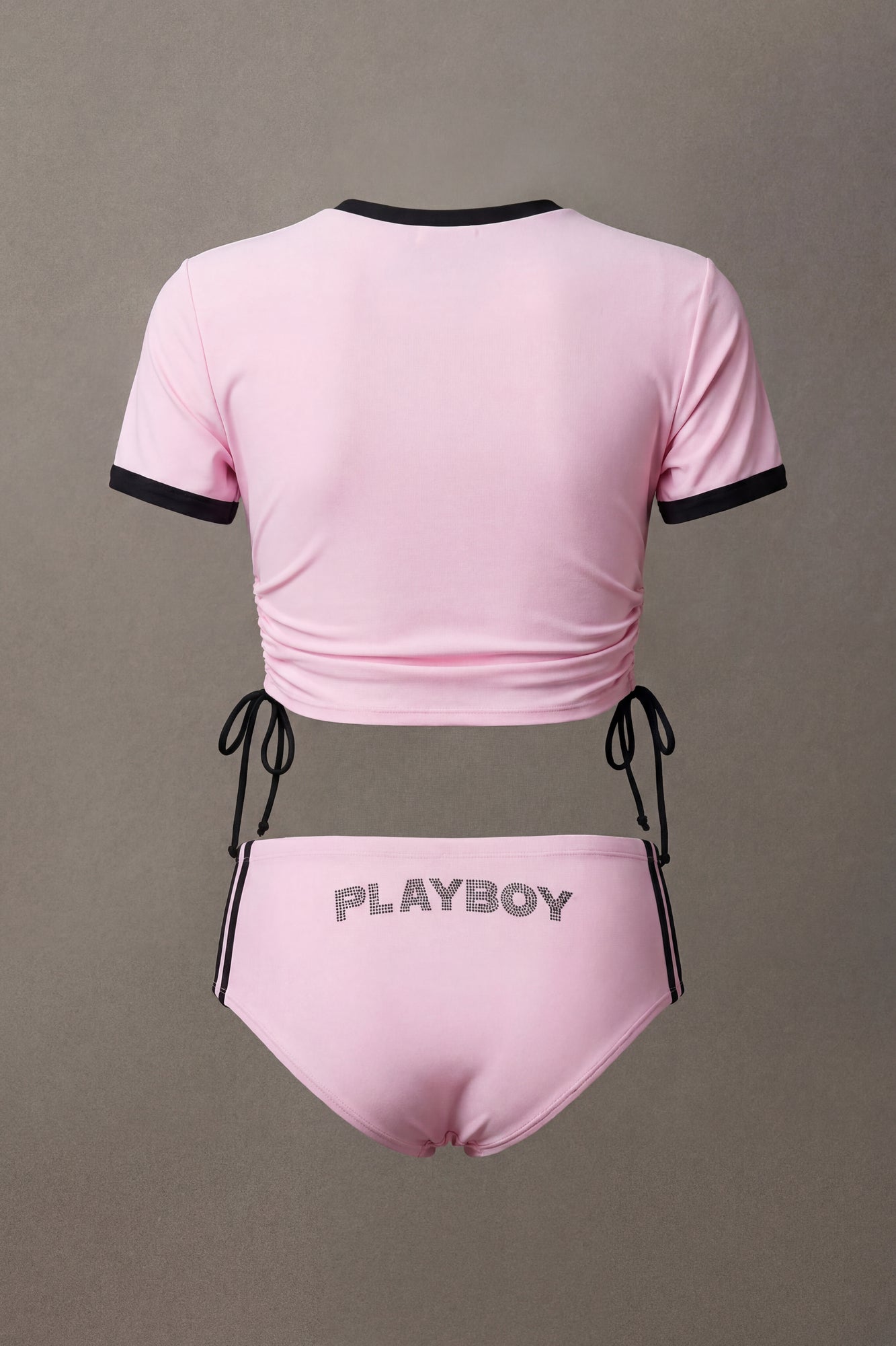 Playboy Rhinestone Ruched Swim Top